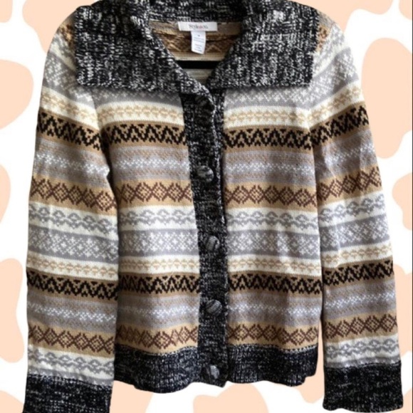 Style & Co Winter Vintage Button Down Cardigan - Picture 2 of 4